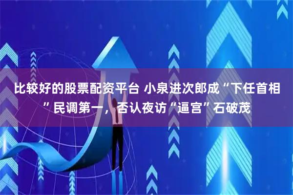 比较好的股票配资平台 小泉进次郎成“下任首相”民调第一，否认夜访“逼宫”石破茂