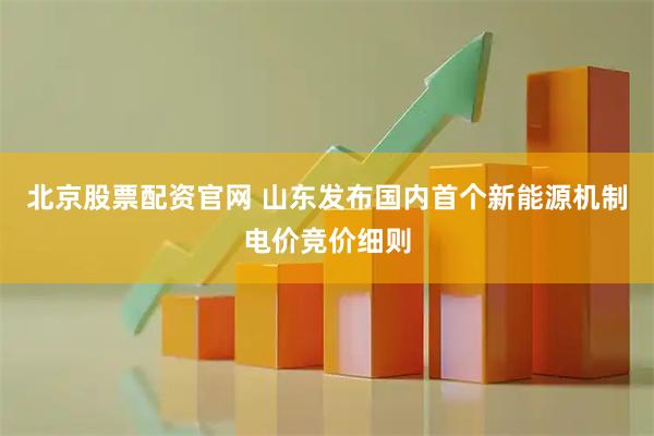 北京股票配资官网 山东发布国内首个新能源机制电价竞价细则