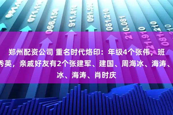 郑州配资公司 重名时代烙印：年级4个张伟，班上3王秀英，亲戚好友有2个张建军、建国、周海冰、海涛、肖时庆