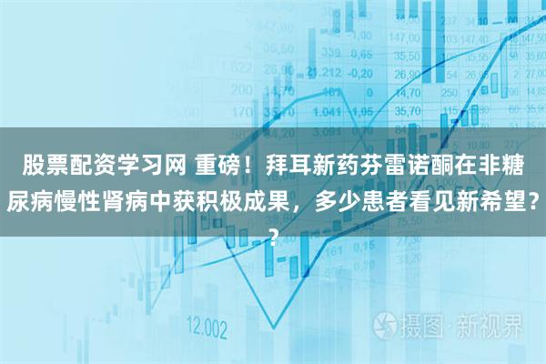 股票配资学习网 重磅！拜耳新药芬雷诺酮在非糖尿病慢性肾病中获积极成果，多少患者看见新希望？