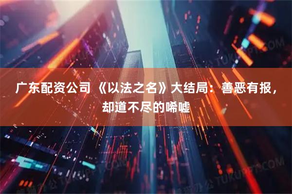 广东配资公司 《以法之名》大结局：善恶有报，却道不尽的唏嘘